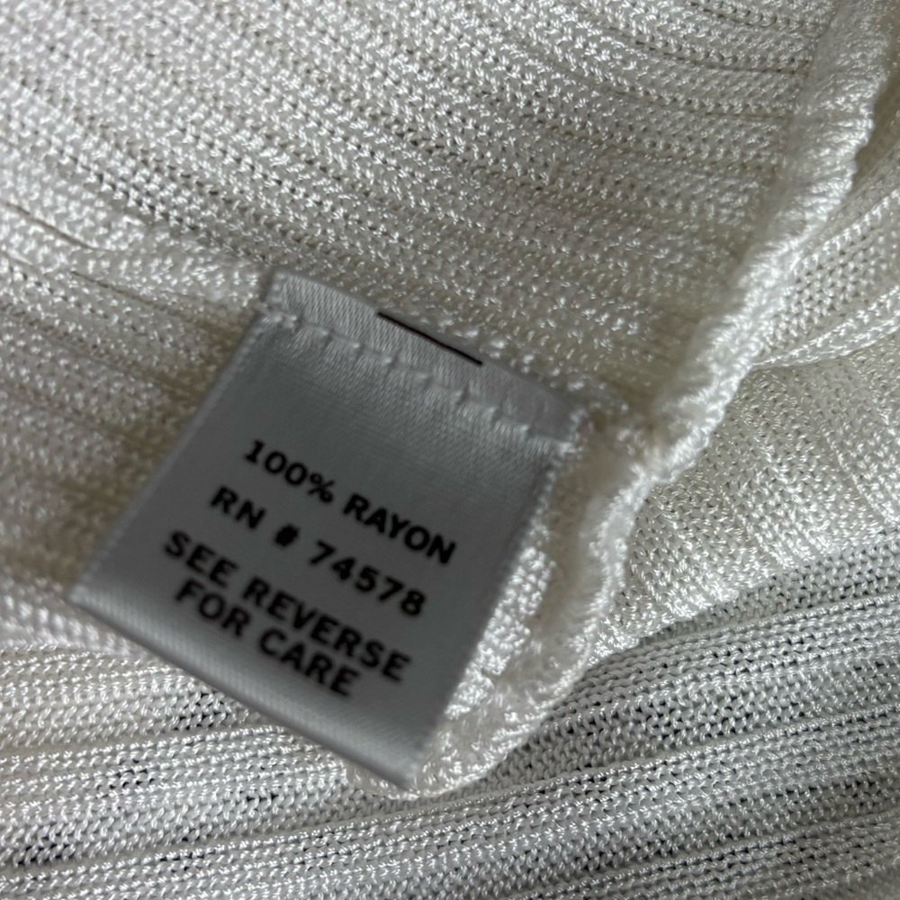 Caché Ivory Ribbed Open Front Cardigan‎ - Picture 8 of 9